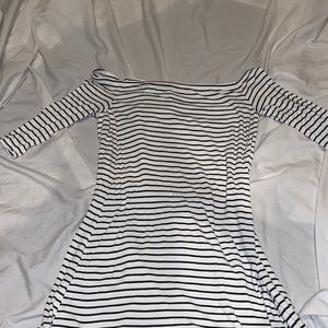 Striped off the shoulder dress
